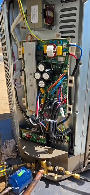 Control board and wiring inside an outdoor unit