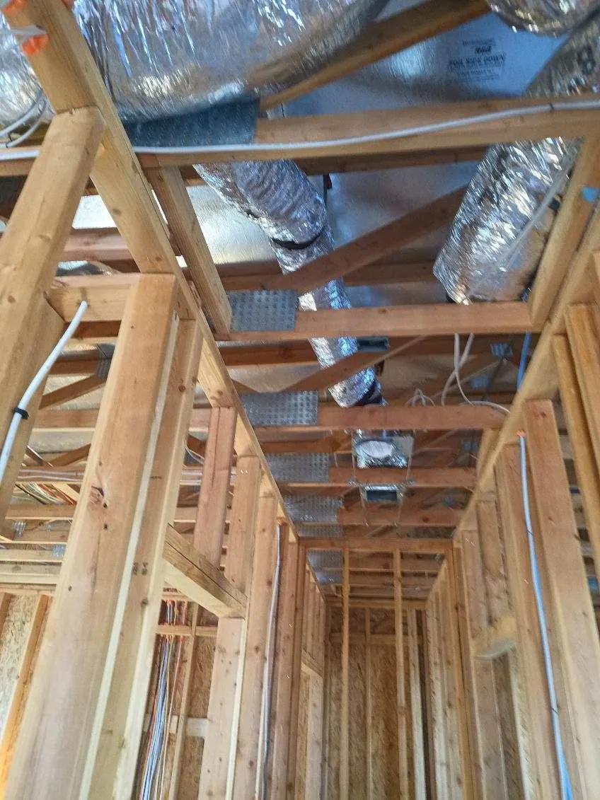 Duct runs through an attic