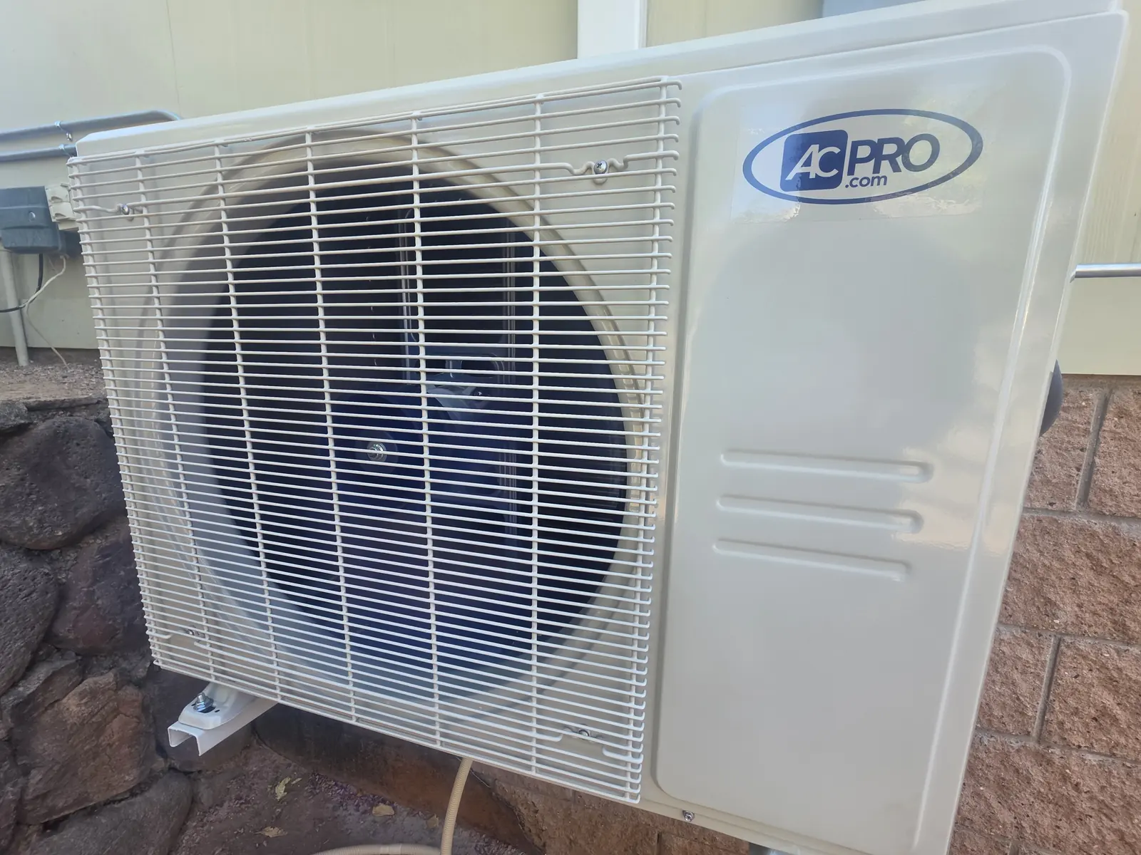 Ductless mini split head installed on an interior wall